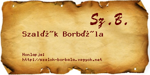 Szalók Borbála névjegykártya