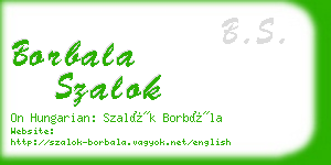 borbala szalok business card